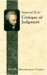 The Critique of Judgement cover