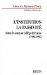 L'institution Dans L'histoire Personnelle Et Publique : Le Probleme De La Passivite, Le Sommeil, L'inconscient, La Memoire  Notes De Cours Au College De France, 1954-1955 cover