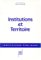 Institutions Et Territoire cover