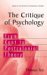 The Critique of Psychology : From Kant to Postcolonial Theory cover