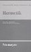 Hermetik : Literarische Figurationen Zwischen Babylon Und Cyberspace cover