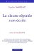 La Clause Reputee Non ecrite cover