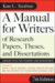 A Manual for Writers of Research Papers, Theses, and Dissertations : Chicago Style for Students and Researchers cover