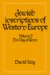 Jewish Inscriptions Of Western Europe cover