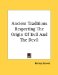 Ancient Traditions Respecting the Origin of Evil and the Devil cover