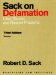 Sack On Defamation : Libel, Slander And Related Problems cover