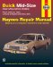 Buick Mid-Size Rear Wheel Drive Models Owners Workshop Manual 1974 Thru 1987 V6 and V8 Regal Century Wagons cover