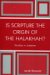 Is Scripture The Origin Of The Halakhah? cover