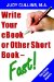 Write Your Ebook or Other Short Book - Fast! cover