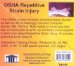 Osha Repetitive Strain Injury : Introductory but Comprehensive Osha (Occupational Safety and Health) Training for the Managers and Employees in a Worker Safety Program, Covering cover
