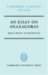 An Essay on Anaxagoras cover