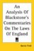 An Analysis of Blackstone's Commentaries on the Laws of England cover