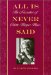 All Is Never Said : The Narrative of Odette Harper Hines cover