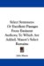 Select Sentences, or Excellent Passages from Eminent Authors : to Which Are Added, Mason's Select Remains cover