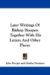 Later Writings of Bishop Hooper : Together With His Letters and Other Pieces cover