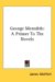 George Meredith : A Primer to the Novels cover