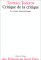 Critique De La Critique : Un Roman D'apprentissage cover