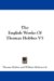 The English Works of Thomas Hobbes cover
