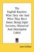 The English Baptists : Who They Are and What They Have Done  Being Eight Lectures, Historical and Descriptive, given by General Baptist Ministers in London, during the past cover