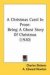 A Christmas Carol In Prose : Being a Ghost Story of Christmas cover