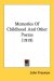 Memories Of Childhood And Other Poems cover