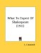 'What to Expect of Shakespeare' cover