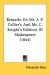 Remarks On Mr. J. P. Collier's And Mr. C. Knight's Editions Of Shakespeare cover
