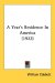 A Year's Residence In America cover