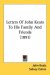 Letters Of John Keats To His Family And Friends cover