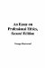 An Essay on Professional Ethics cover