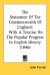 The Statesmen Of The Commonwealth Of England : With a Treatise on the Popular Progress in English History cover