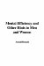 Mental Efficiency and Other Hints to Men and Women cover