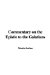 Commentary on the Epistle to the Galatians cover