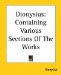  Dionysius: Containing Various Sections Of The Works
